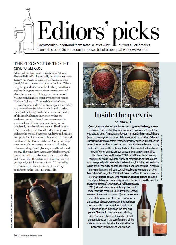 Trothe feature in Decanter article