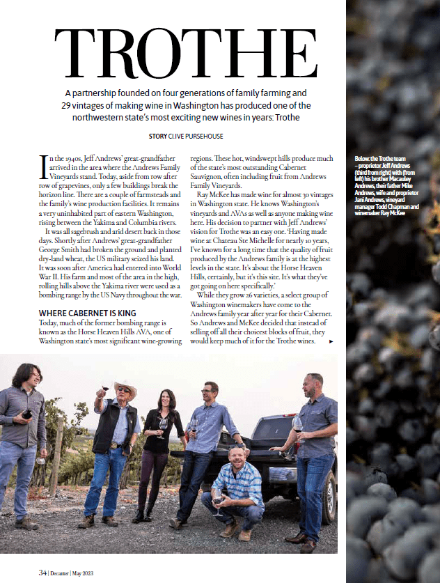Trothe Article featured in Decanter